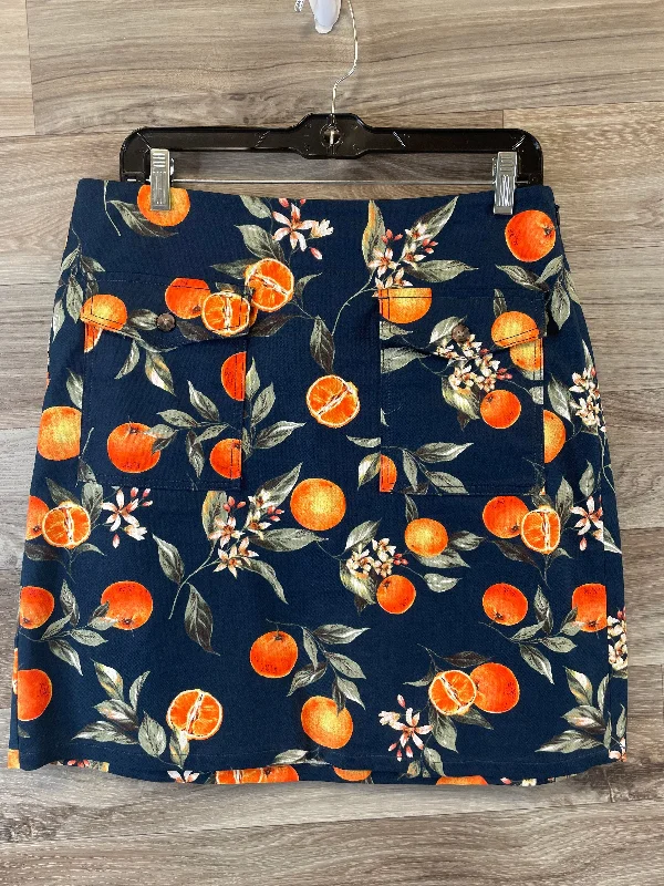 Blue & Orange Skirt Mini & Short Loft, Size 8