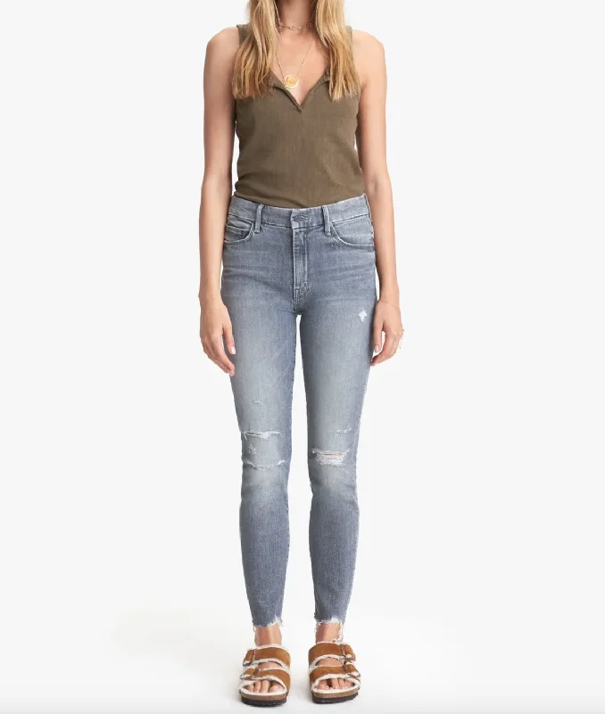 The High Waisted Looker Ankle Nick Fray Denim - Ace of Spades