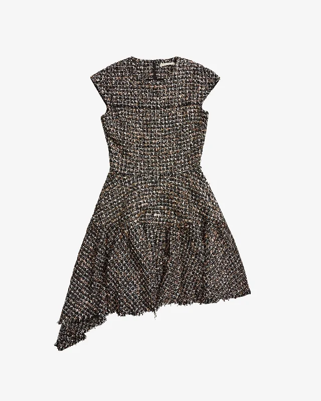 CAP SLEEVE COTTON TINSEL TWEED DRESS