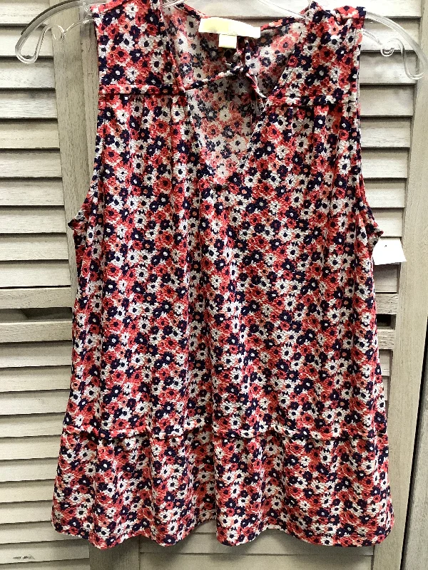 Floral Print Top Sleeveless Michael By Michael Kors, Size S