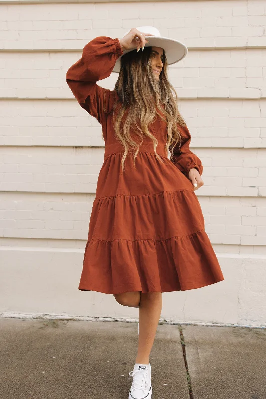 Livia Dress-Rust