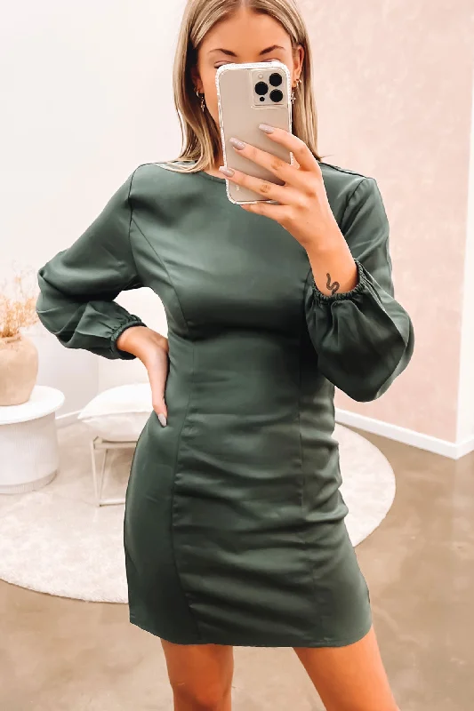 Oscar Long Sleeve Dress Green