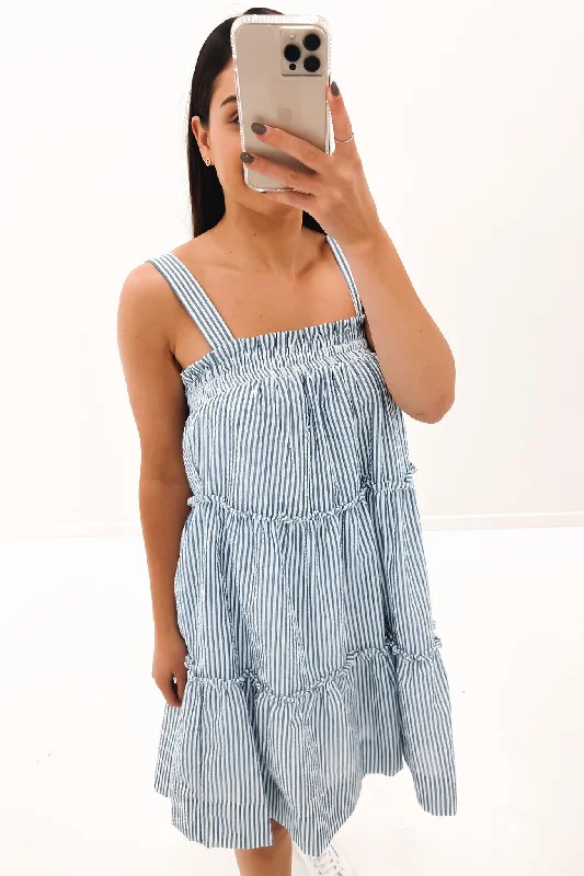 Paige Mini Dress Navy Stripe