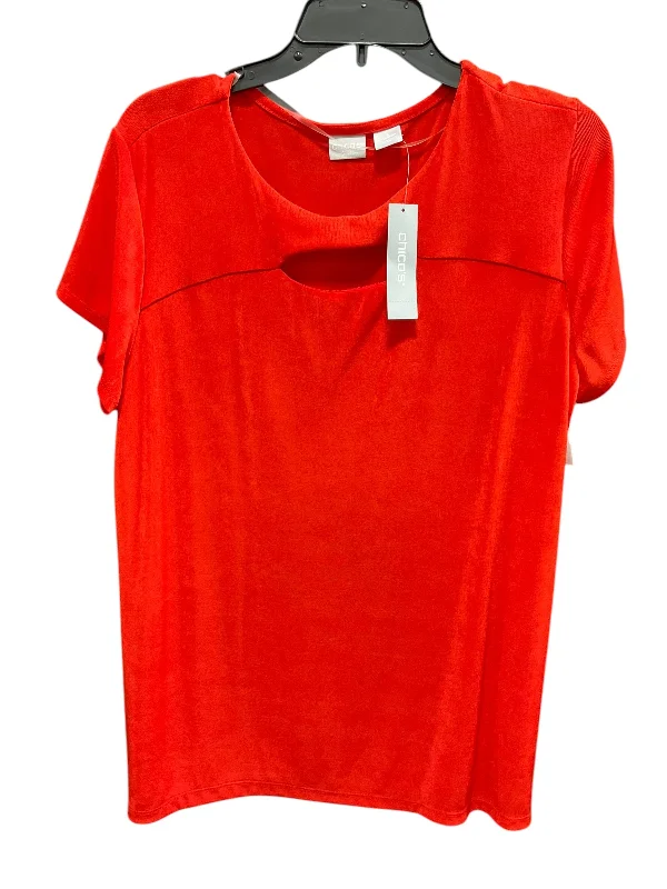 Top Short Sleeve Basic By Chicos In Orange, Size: Xl