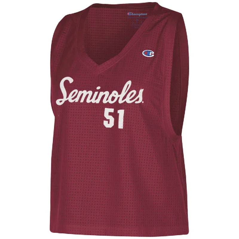 Champion Women's Seminoles 51 Mesh V-neck Tank - Garnet