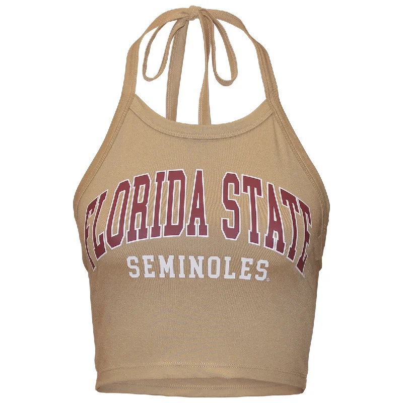 ZooZatz Women's Florida State Seminoles Halter Crop Top - Gold