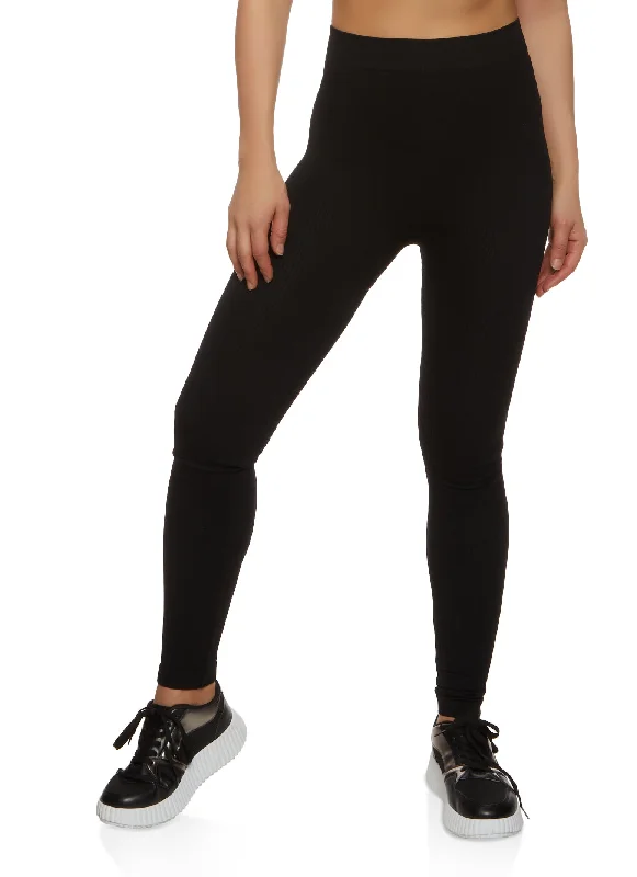 Seamless Rib Knit High Waist Leggings