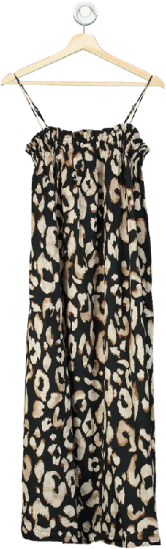 H&M Black Leopard Print Maxi Dress XS