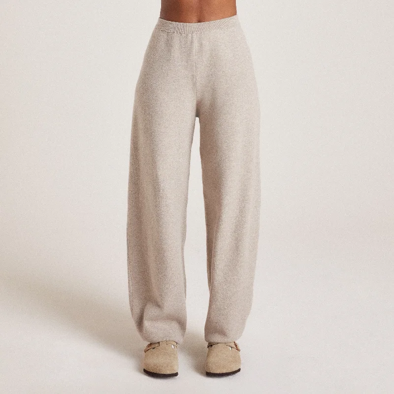 Knitted Joggers - Taupe Marl