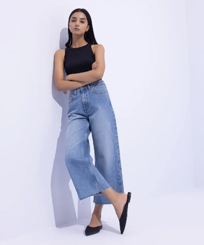 Cropped Wide Leg Jeans